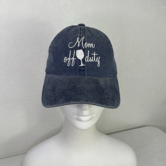 David & Young Mom Off Duty Blue Baseball Cap Size One Size NWT 100% Cotton - Picture 1 of 8